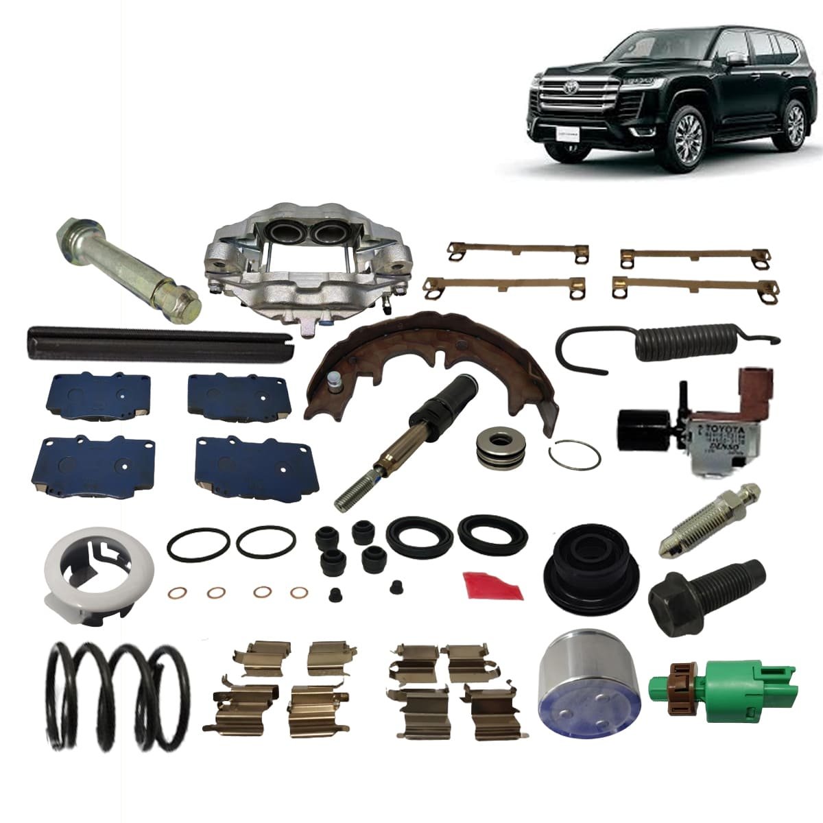 Toyota Land Cruiser Brake Repair Kit Master Cylinder Pads Shoes Caliper Discs Drum Brake Booster Cable Hose Car Parts